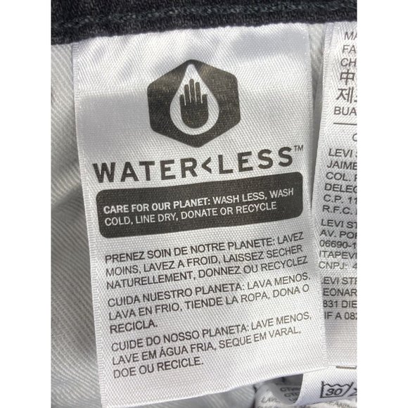 *Levi Strauss Slim Tapered Lo-Ball Black Denim Jeans Womens Size 38 Casual - Picture 5 of 8